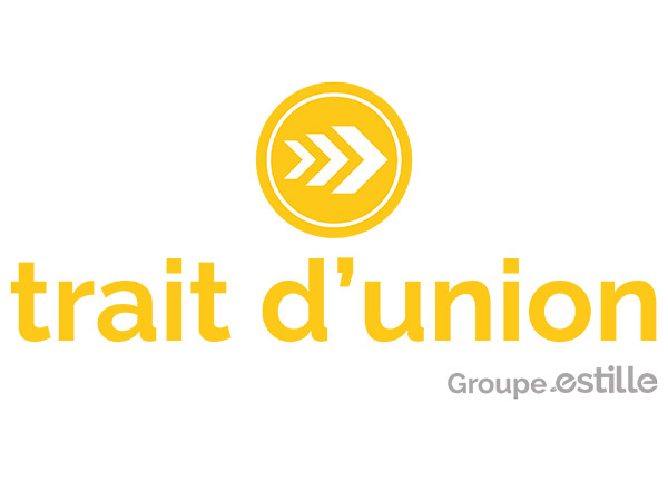 Logo jaune Trait d’union, traitement et valorisation des déchets